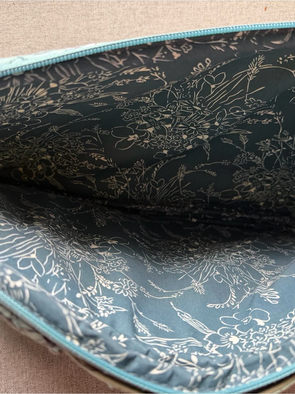 Vera Bradley Teal Quilted Floral Laptop Sleeve